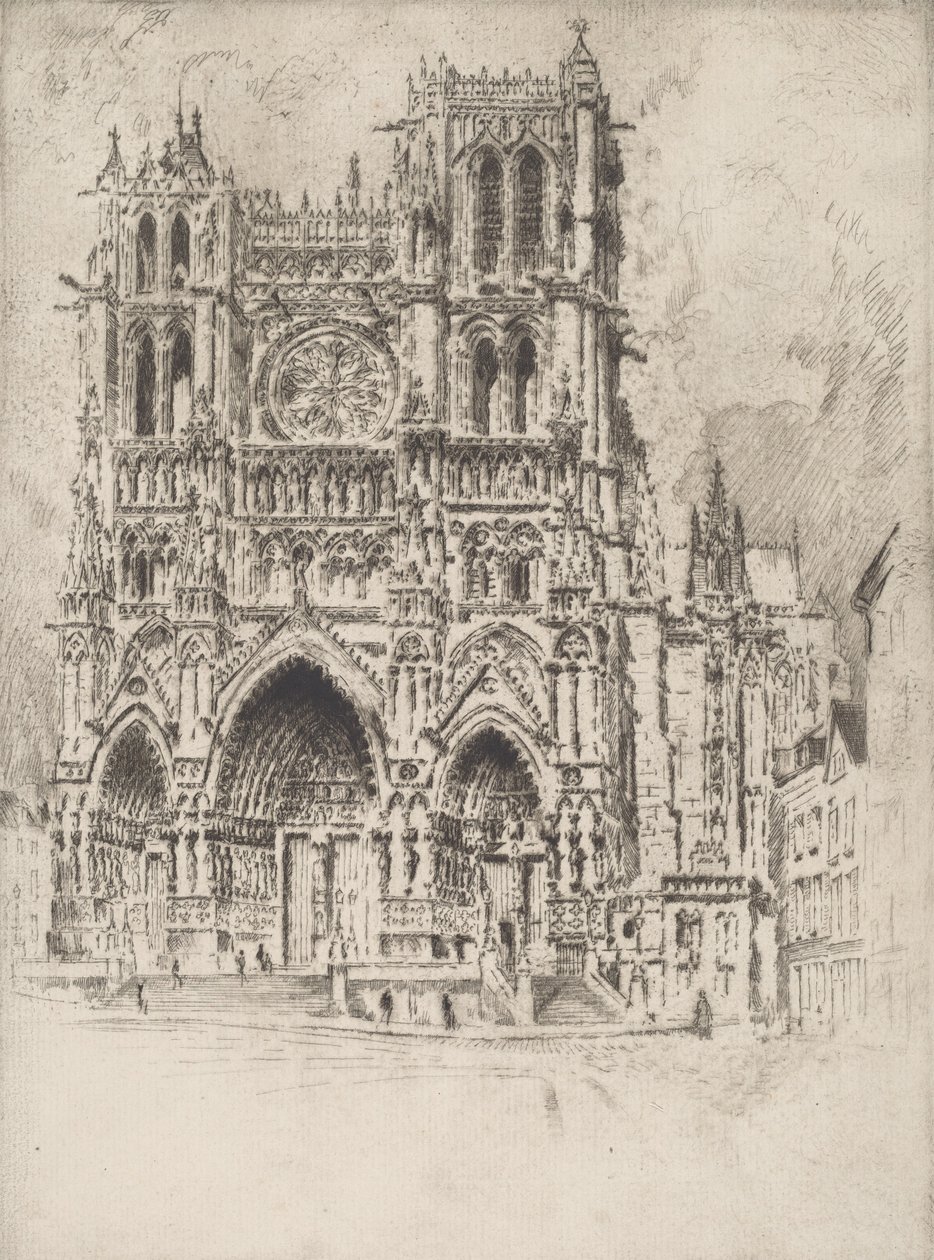 Vestfronten, Amiens, 1907. af Joseph Pennell