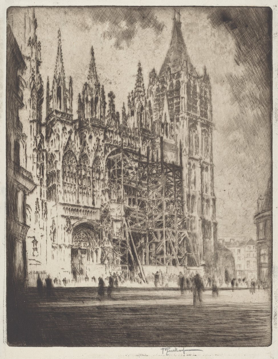 Vestfronten, Rouen-katedralen af Joseph Pennell