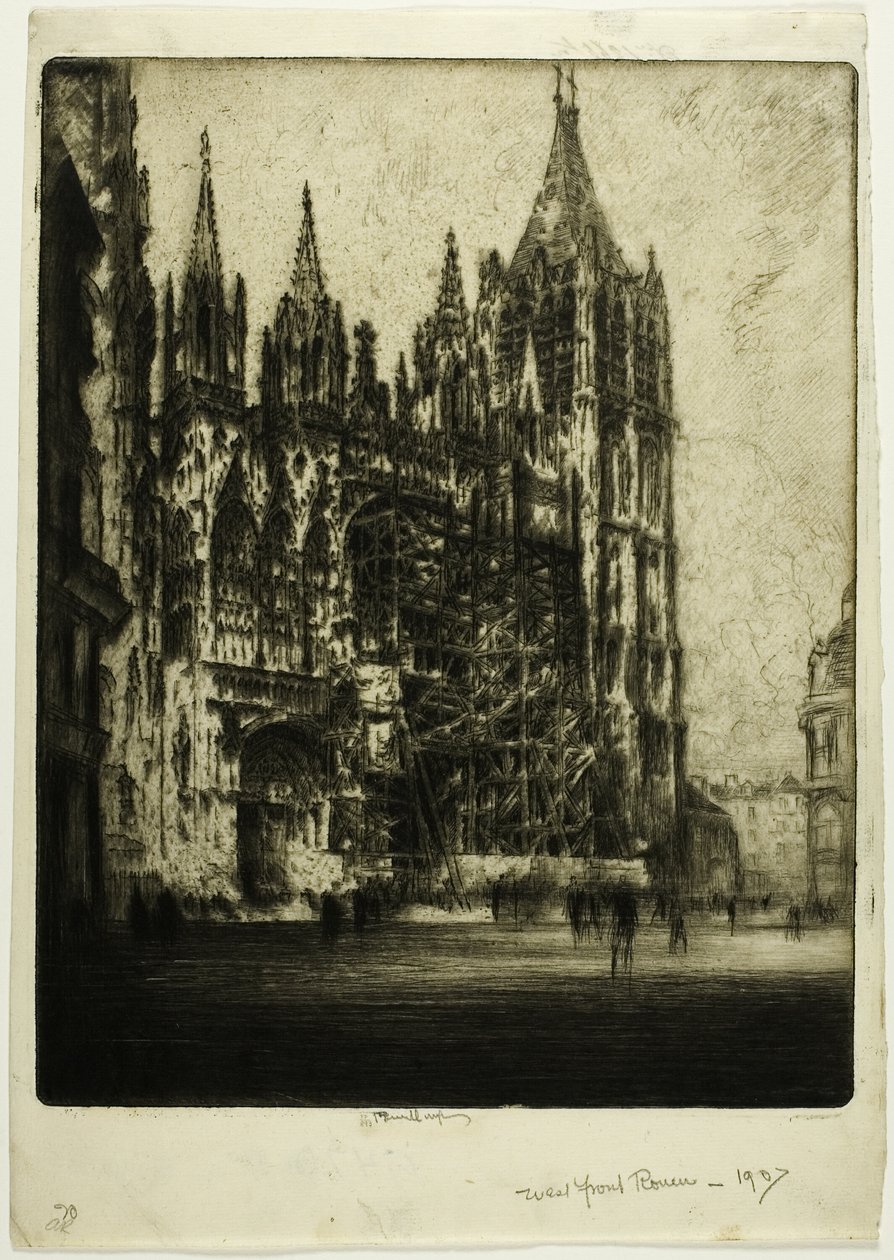 Vestfronten, Rouen-katedralen af Joseph Pennell