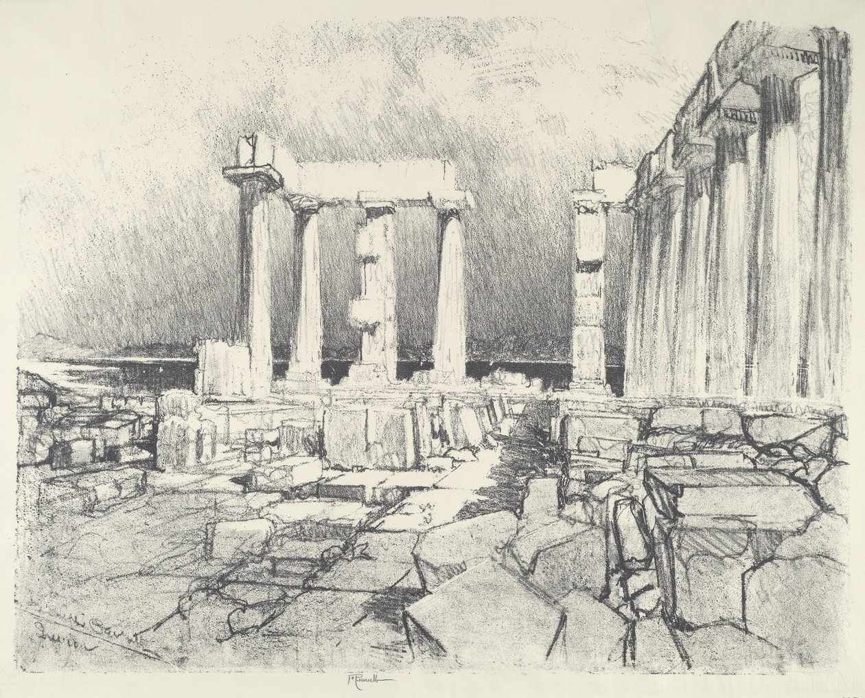 Det vin-mørke hav, Sunium, 1913. af Joseph Pennell