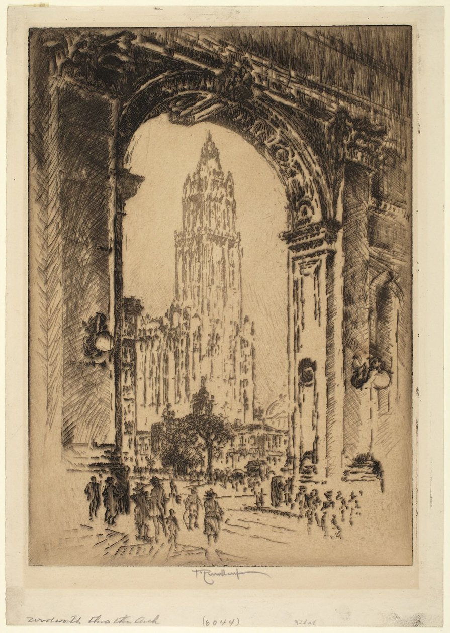 Woolworth Building gennem buen af Joseph Pennell