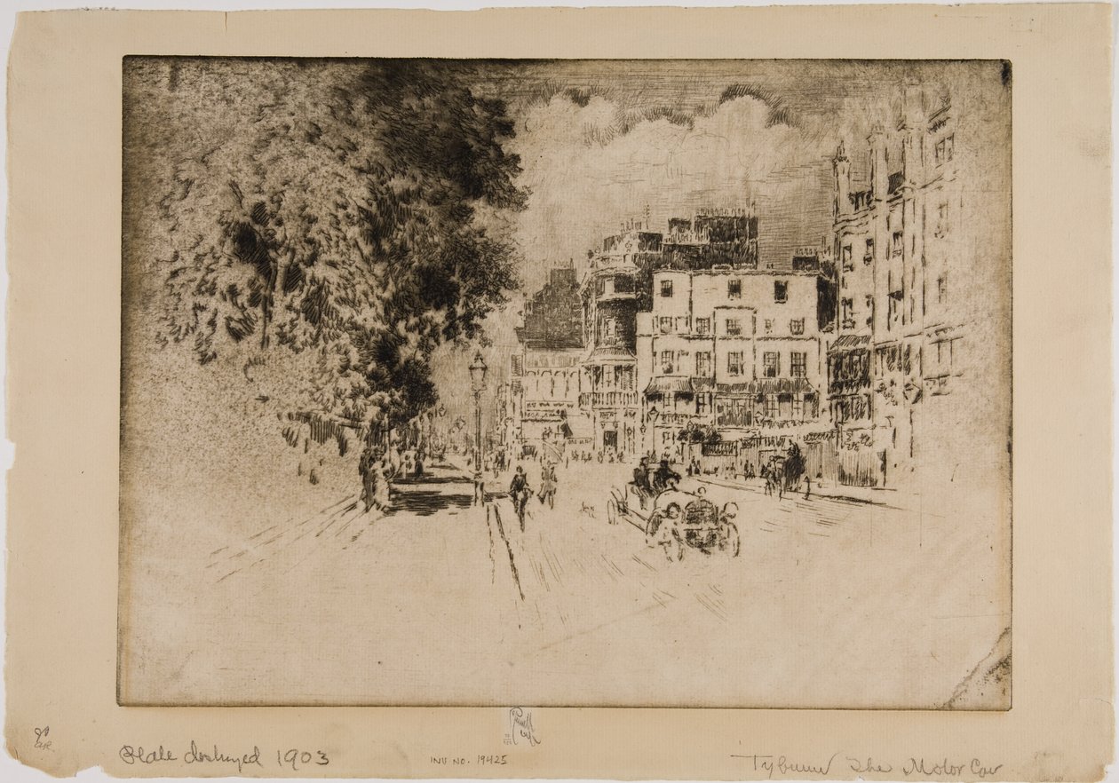 Tyburn, motorvognen af Joseph Pennell