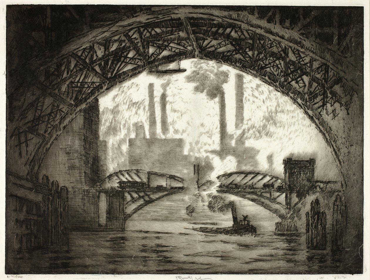 Under Broerne, Chicago af Joseph Pennell