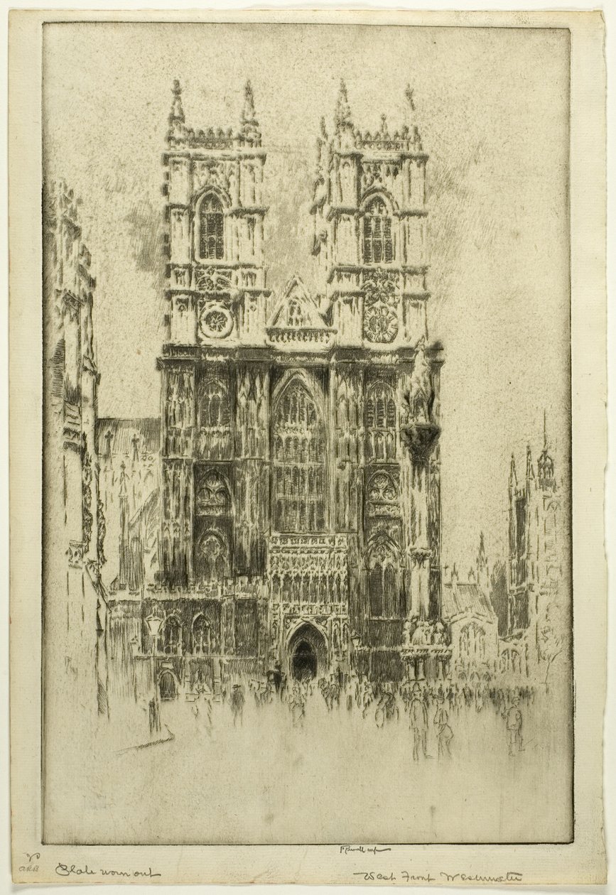 Vestfronten, Westminster Abbey af Joseph Pennell