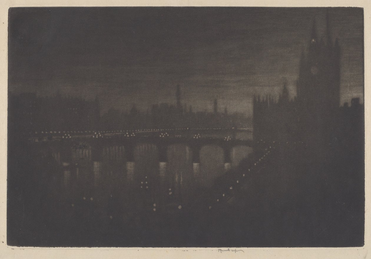 Westminster, aften af Joseph Pennell