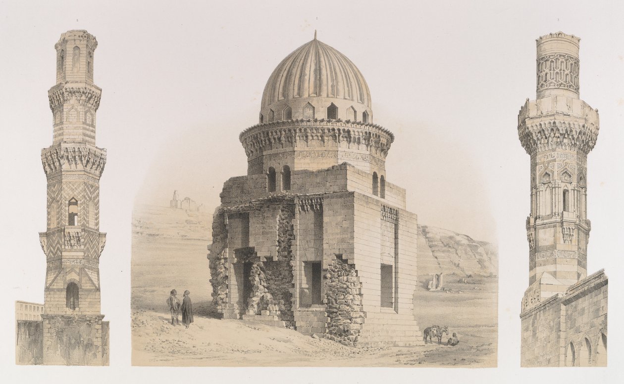 87. Grave og Minareter, Kairo, 1843. af Joseph Philibert Girault De Prangey