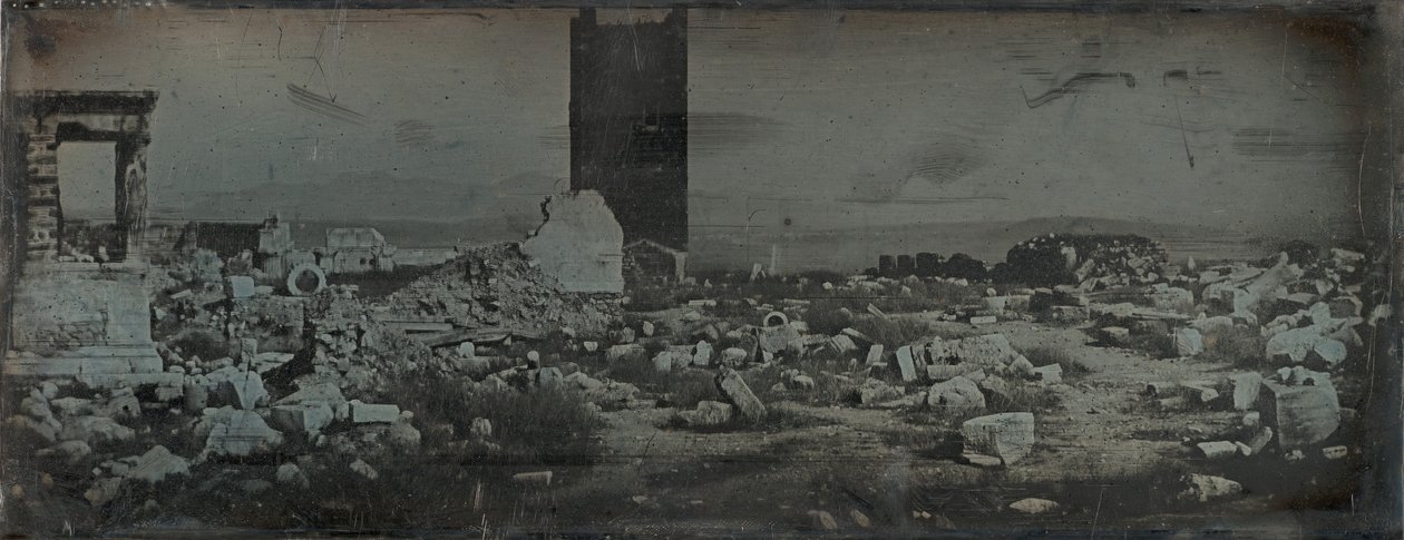 Ruiner og forgrund, Akropolis, Athen, 1842. af Joseph Philibert Girault De Prangey