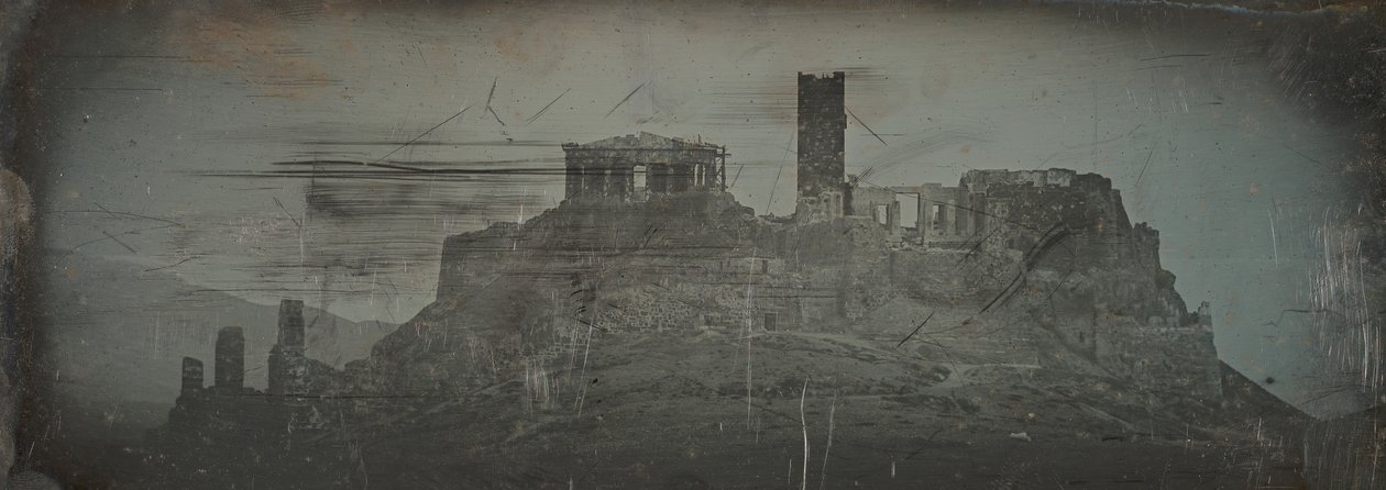 Vestlig tilgang til Akropolis, Athen, 1842. af Joseph Philibert Girault De Prangey