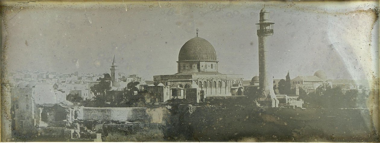 Jerusalem: Esplanaden ved Salomons Tempel, Klippemoskeen af Joseph Philibert Girault De Prangey
