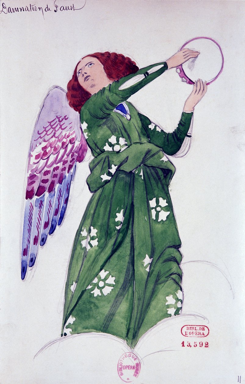 Kostume til engel i Fausts fordømmelse af Hector Berlioz, skitse af Joseph Porphyre Pinchon (1871-1953) af Joseph Porphyre Pinchon