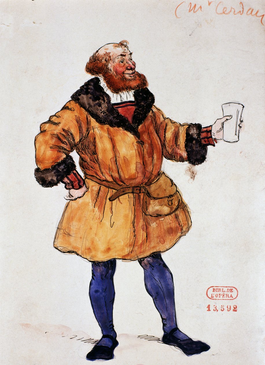 Kostume til karakteren Brander i La Damnation of Faust af Hector Berlioz, skitse af Joseph Porphyre Pinchon (1871-1953) af Joseph Porphyre Pinchon
