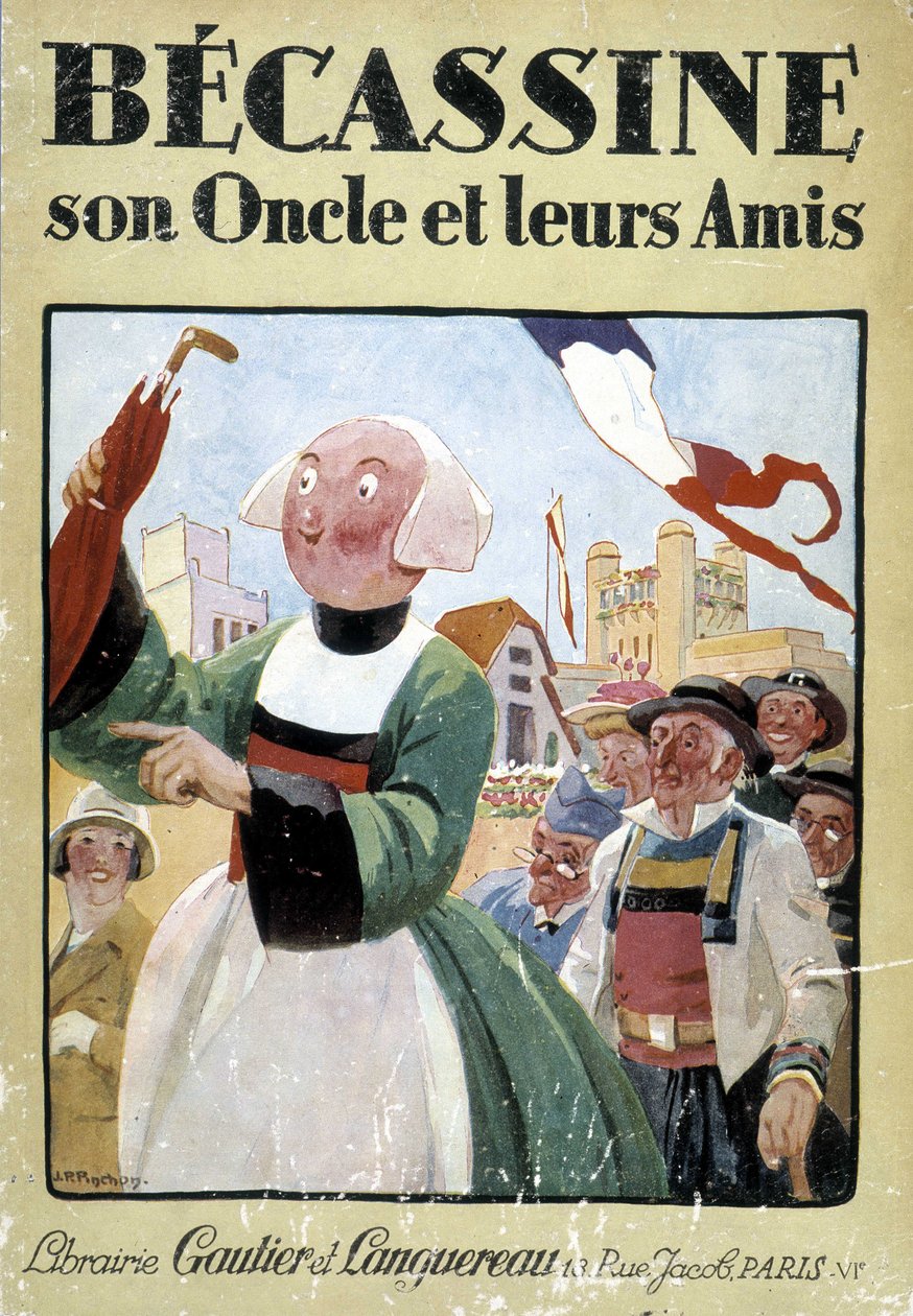 Forsiden af bogen "Becassine, son oncle et leurs amis", udgivet af Gautier Langereau (1926). af Joseph Porphyre Pinchon