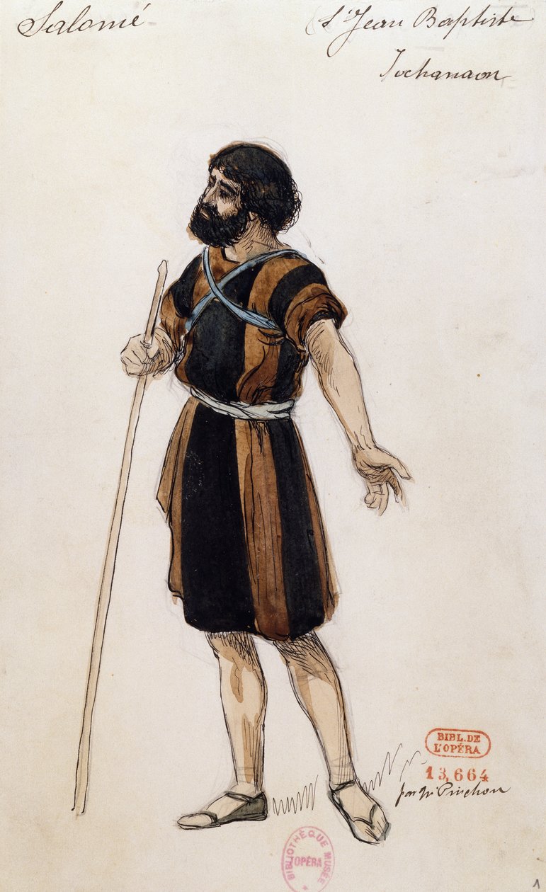Giovanni Battista til Salome af Richard Strauss (1864-1949), opført på Opera Garnier i Paris den 3. maj. af Joseph Porphyre Pinchon