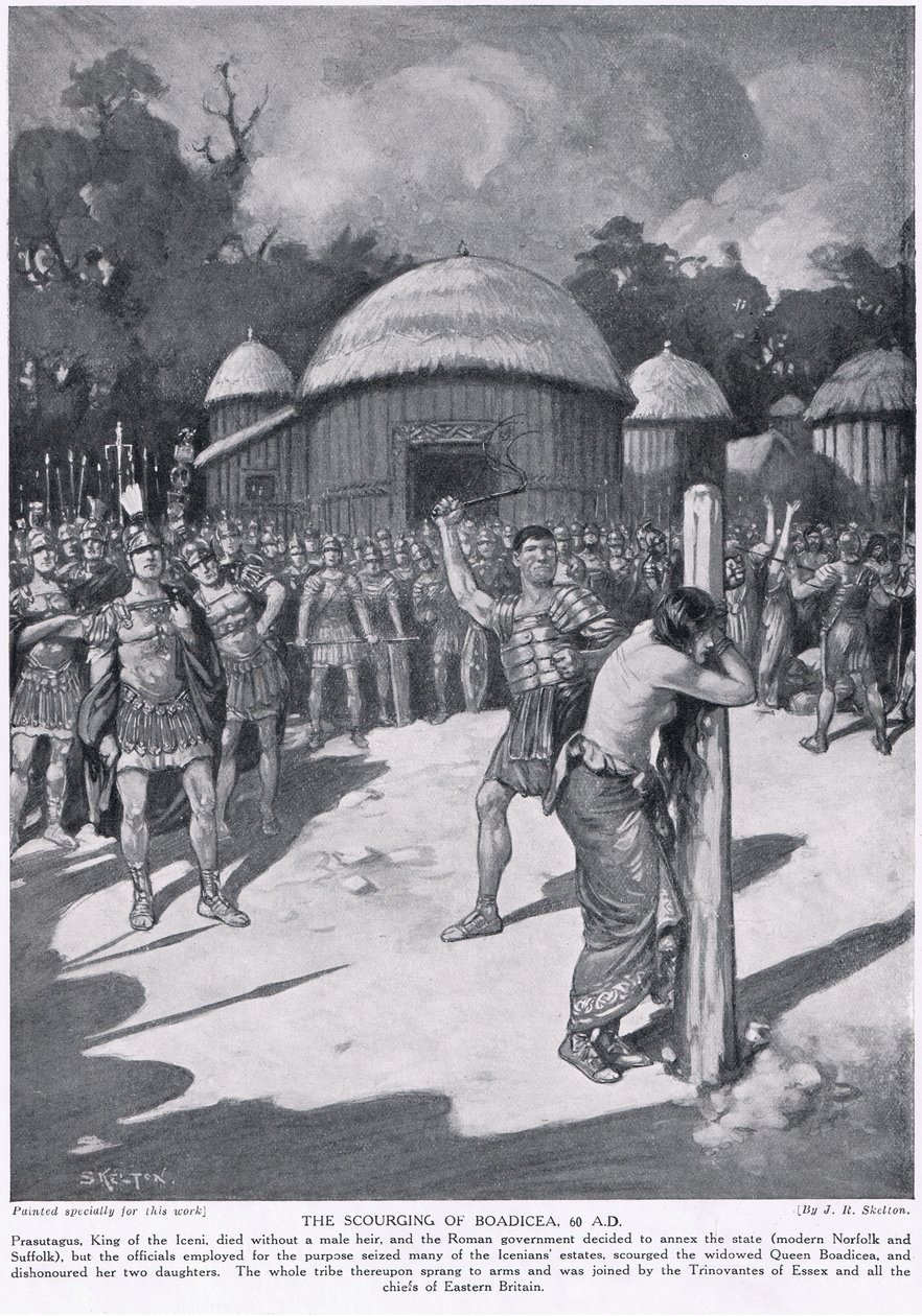 The Scourging of Boadicea, illustration fra 