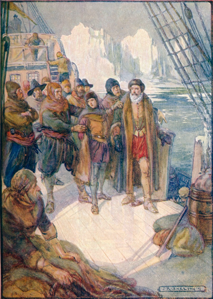 Disse grusomme mænd havde til hensigt at vende Hudson afsted på det iskolde vand, 1907, c1920 af Joseph Ratcliffe Skelton