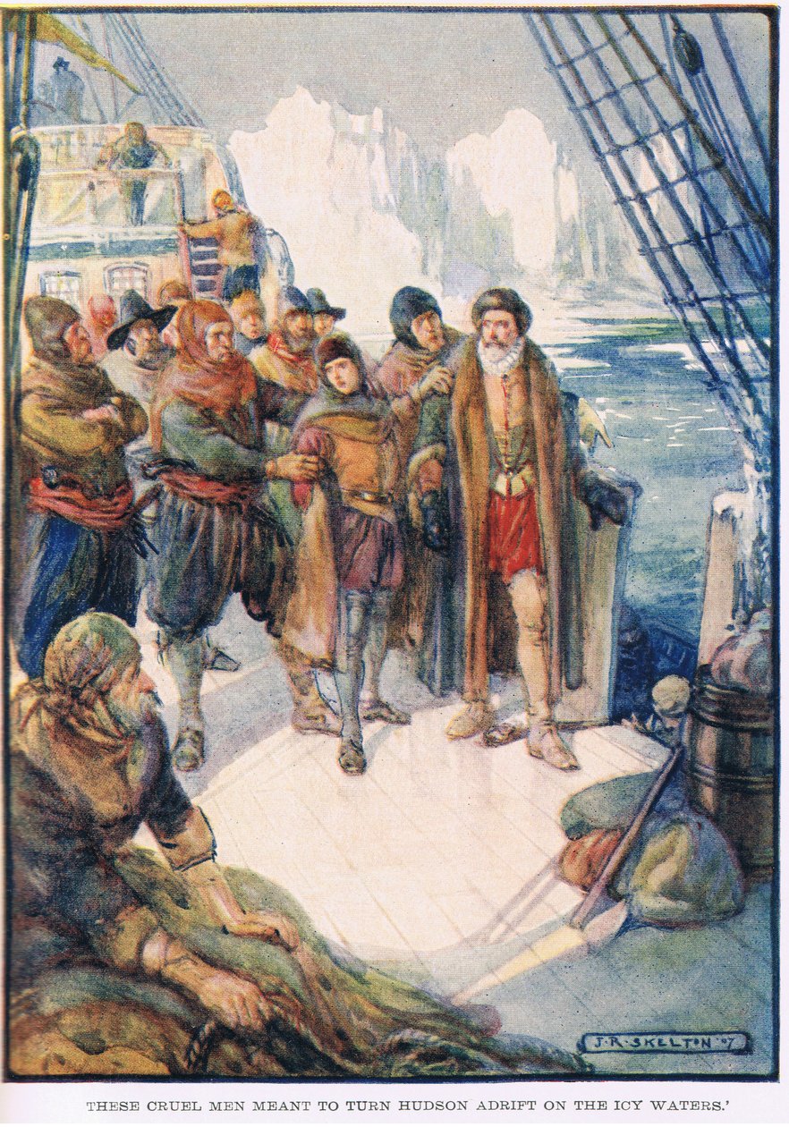 Disse grusomme mænd mener ikke at få Hudson til at drive på det iskolde vand af Joseph Ratcliffe Skelton