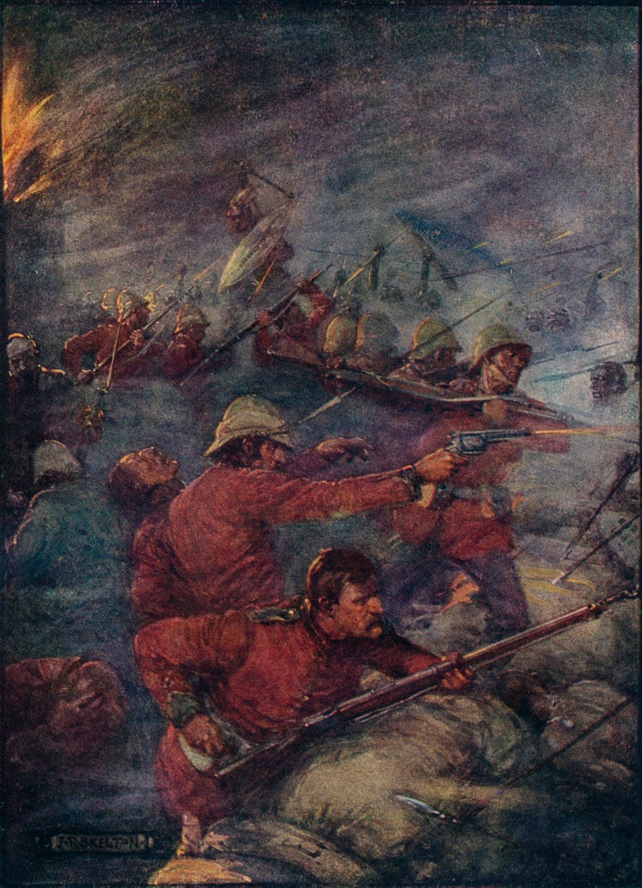 Således holdt hundrede mænd tre tusinde vilde på afstand, c1908, c1920. af Joseph Ratcliffe Skelton