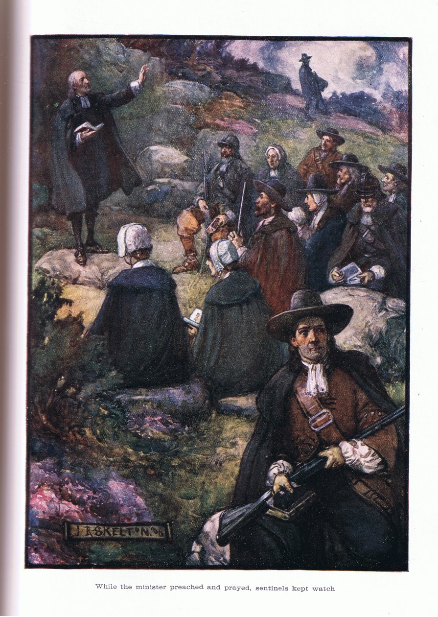 Mens præstene prædikede og bad, holdt vagtposterne vagt i 1910 af Joseph Ratcliffe Skelton