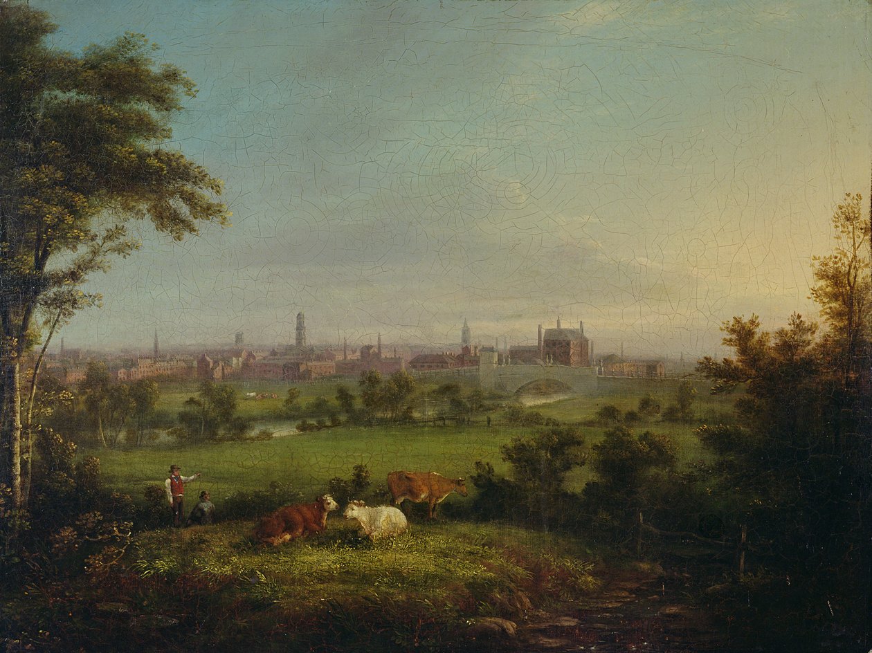 Leeds from the Meadows, ca. 1825 (olie på lærred) af Joseph Rhodes