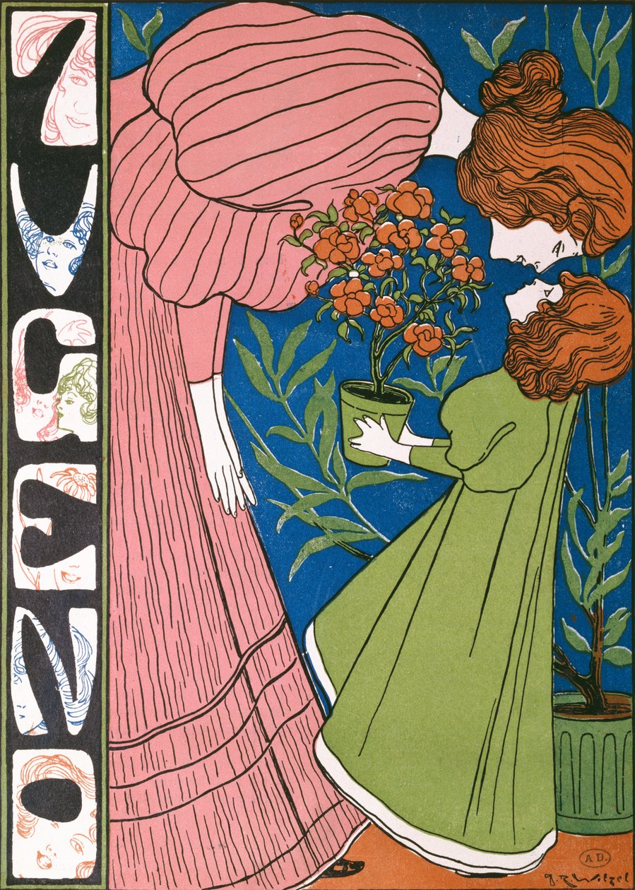 Mor og barn omfavnelse, fra Jugend, 3. oktober 1896 af Joseph Rudolf Witzel
