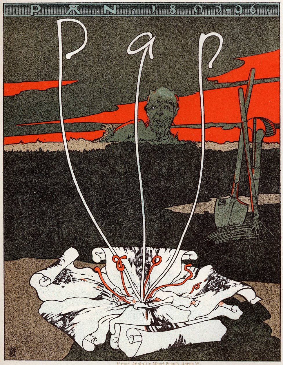 Kunst. Pan, magasin i art nouveau-stil. Plakat af Joseph Sattler, Tyskland, ca. 1895 (plakat) af Joseph Sattler