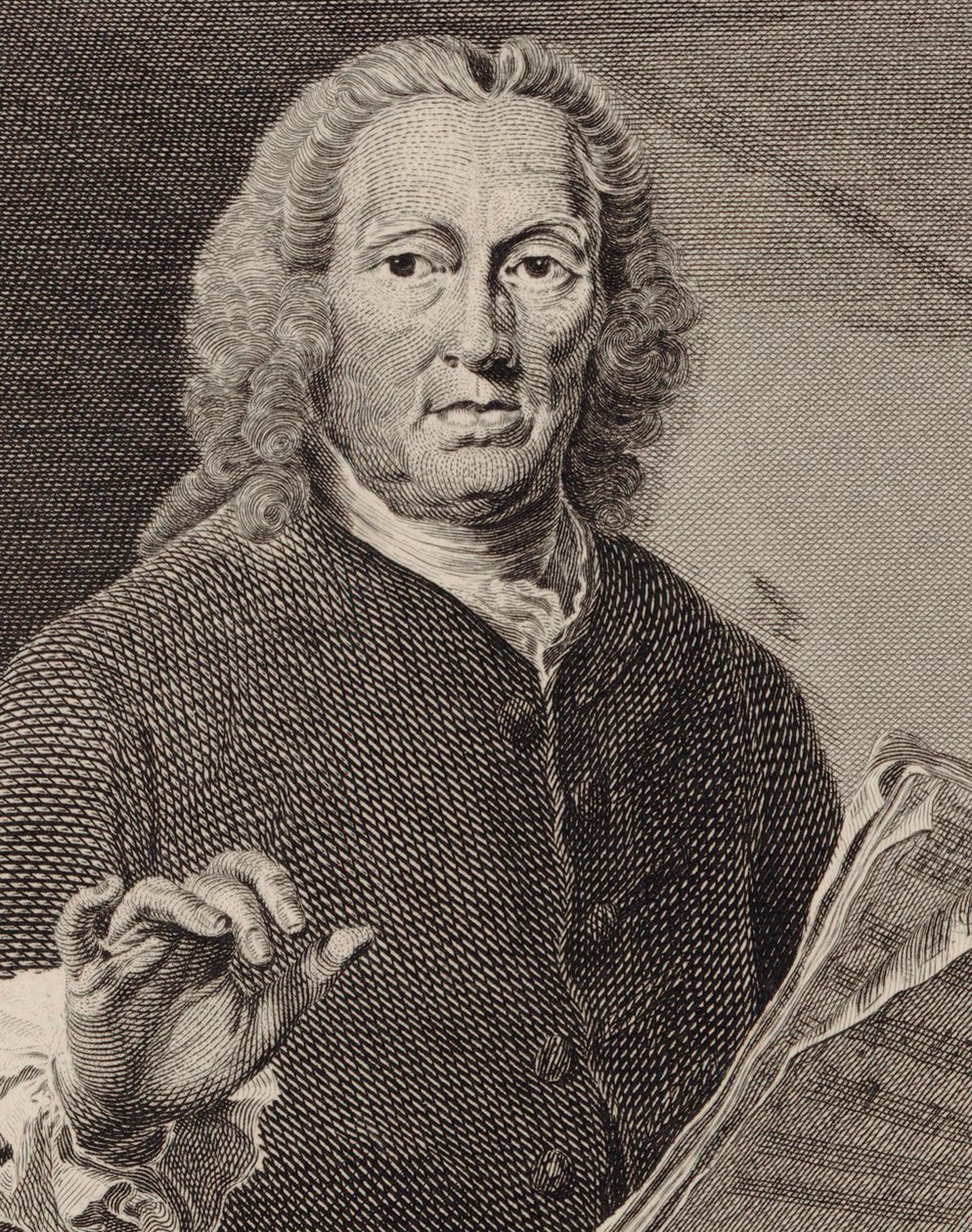 Portræt af sangeren og komponisten Richard Leveridge 1670-1758, 1793. af Joseph Saunders