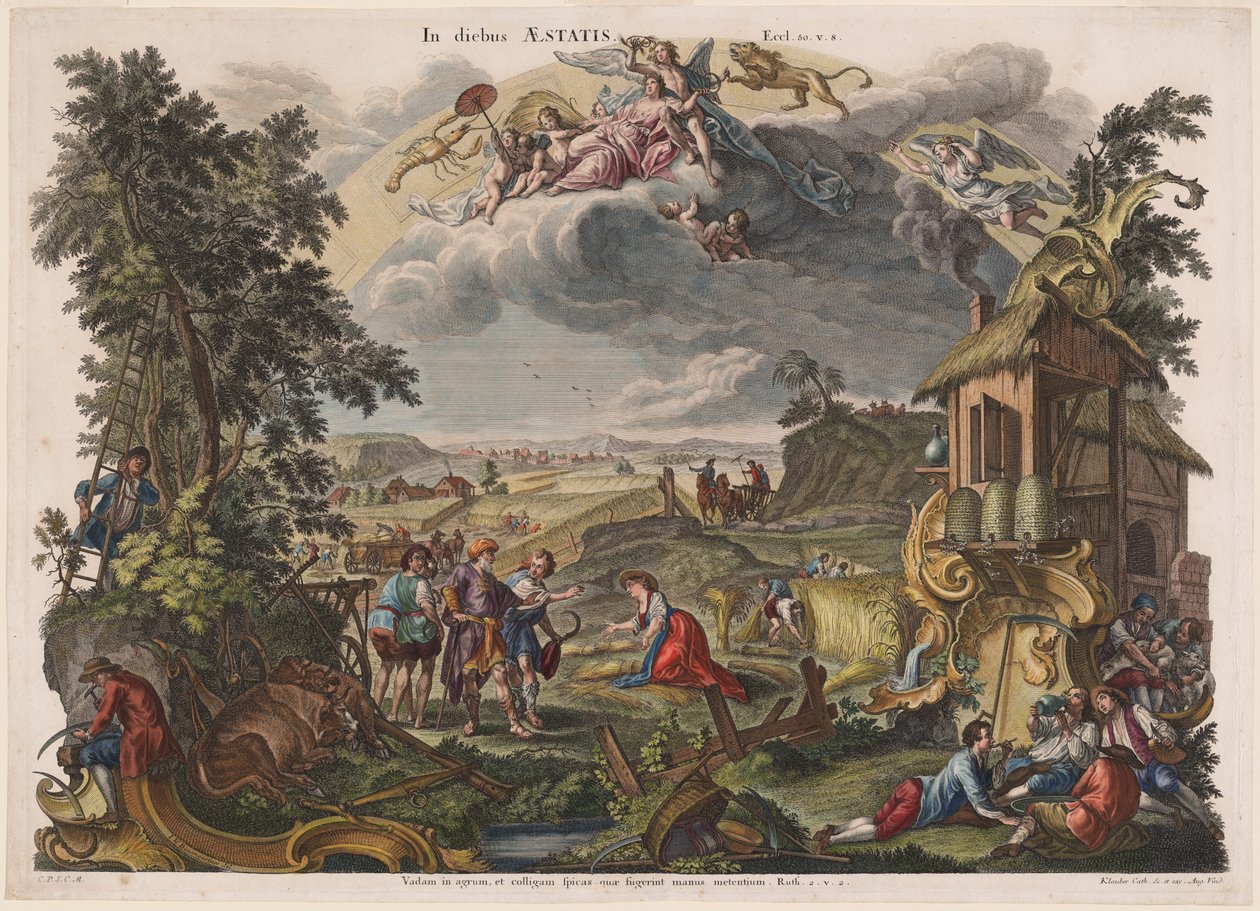 Sommer af Joseph Sebastian Klauber, Johann Baptist Klauber, after Johann Wolfgang Baumgartner