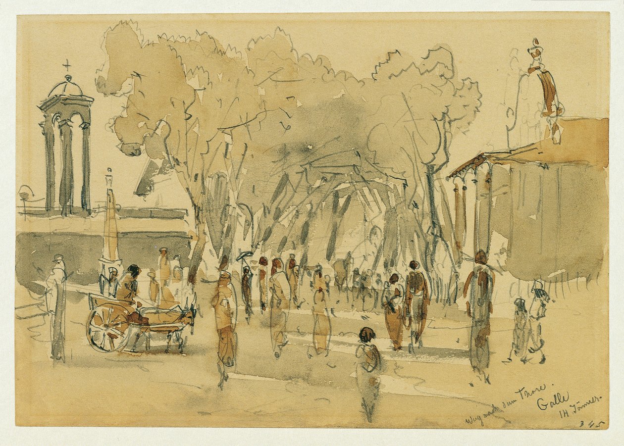 Vej til porten i Point de Galle på Ceylon (Sri Lanka) af Joseph Selleny