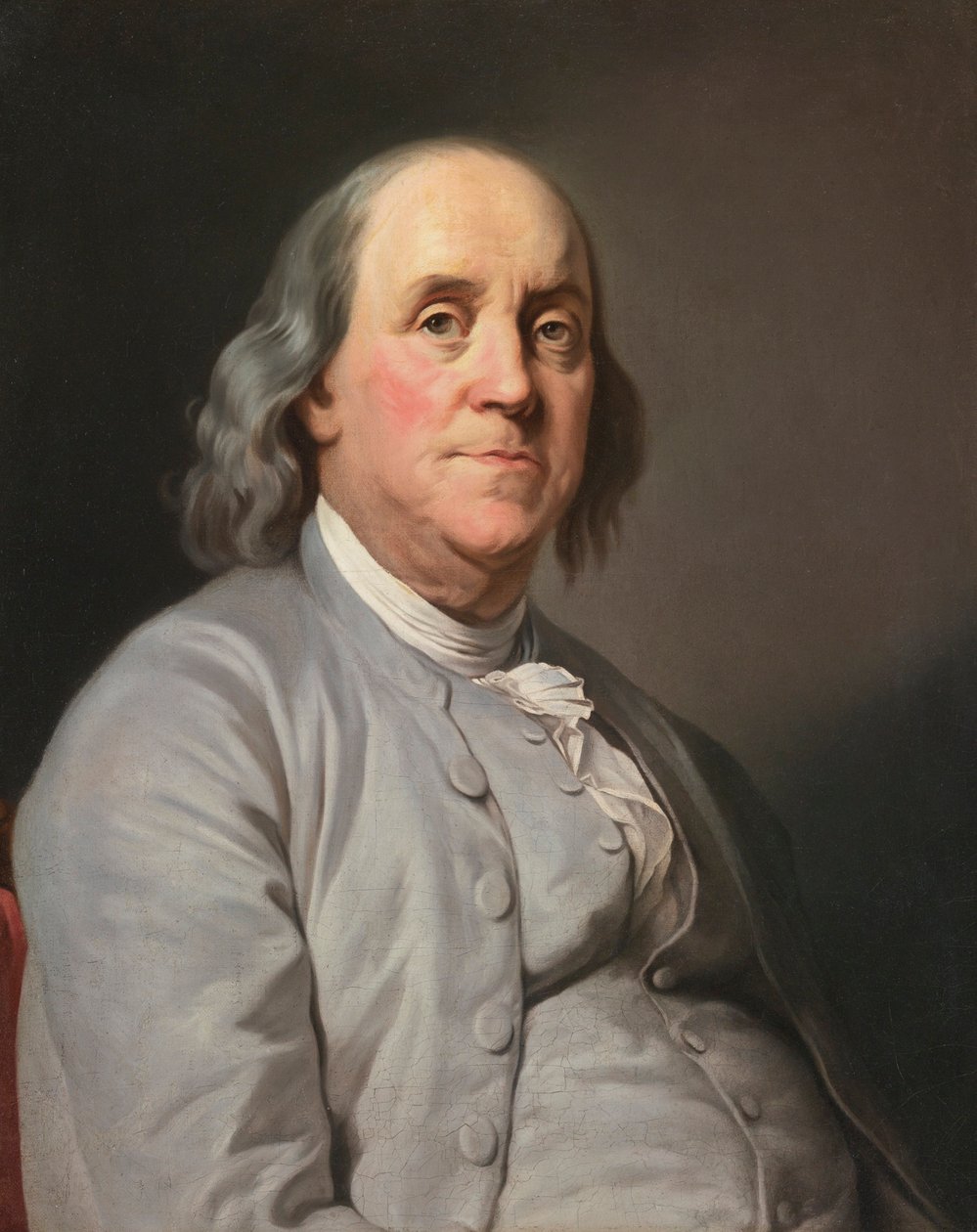 Portræt af Benjamin Franklin, af Duplessis, Joseph-Siffred (1725-1802). Olie på lærred, ca. 1780. Mål : 73x59 cm. Privat samling af Joseph Siffred Duplessis