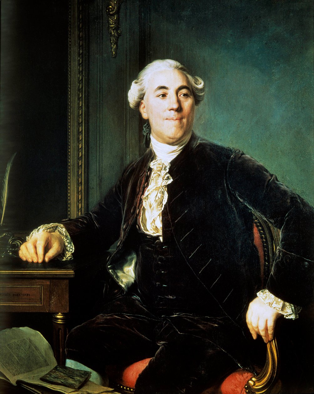 Portræt af Jacques Necker (1732-1804) Han var finansminister under Louis XVI - Maleri af Joseph Siffred Duplessis (1725-1802) (Joseph-Siffred, Joseph Siffrede, Joseph-Siffrede, Joseph Siffrein, Joseph-Siffrein) af Joseph Siffred Duplessis