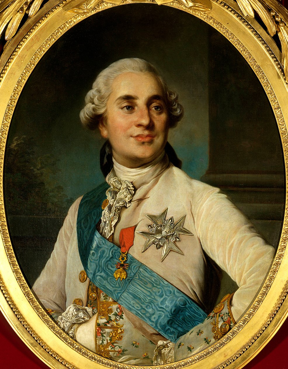 Portræt af Louis XVI (1754 - 1793), konge af Frankrig. Maleri af Joseph Siffred Duplessis (1725-1802) (Joseph-Siffred, Joseph Siffrede, Joseph-Siffrede, Joseph Siffrein, Joseph-Siffrein) af Joseph Siffred Duplessis
