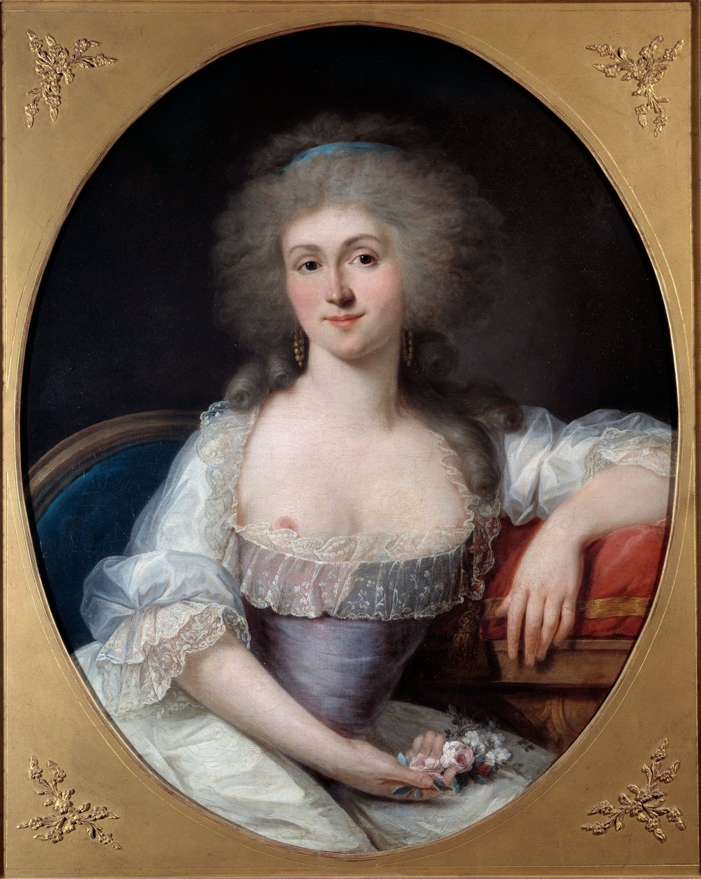 Portræt af Marie Therese Louise de Savoie Carignan, prinsesse de Lamballe (1749-1792) Maleri af Joseph Siffred Duplessis (1725-1802) (Joseph-Siffred, Joseph Siffrede, Joseph-Siffrede, Joseph Siffrein, Joseph-Siffrein) 1700-tallets Metz museum Finere kunst af Joseph Siffred Duplessis