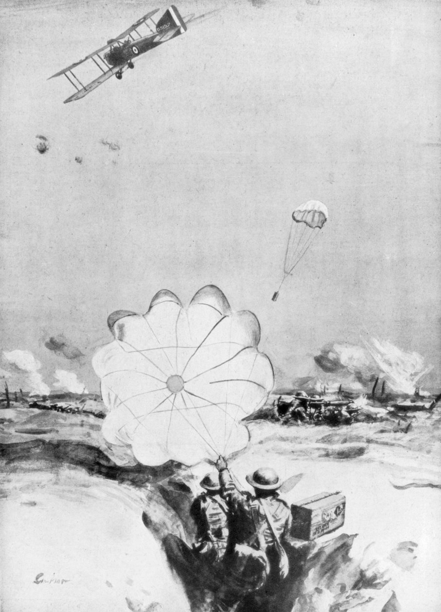 Fly, der leverede ammunition til den britiske frontlinje, Første Verdenskrig, 1914-1918 1926 af Joseph Simpson