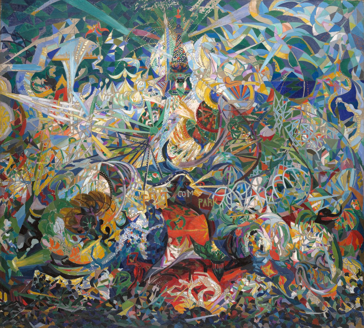 Battle of Lights, Coney Island, Mardi Gras af Joseph Stella