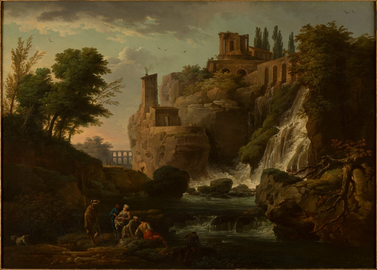 French: Les Cascatelles de Tivoli Tivoli Landscape af Joseph Vernet