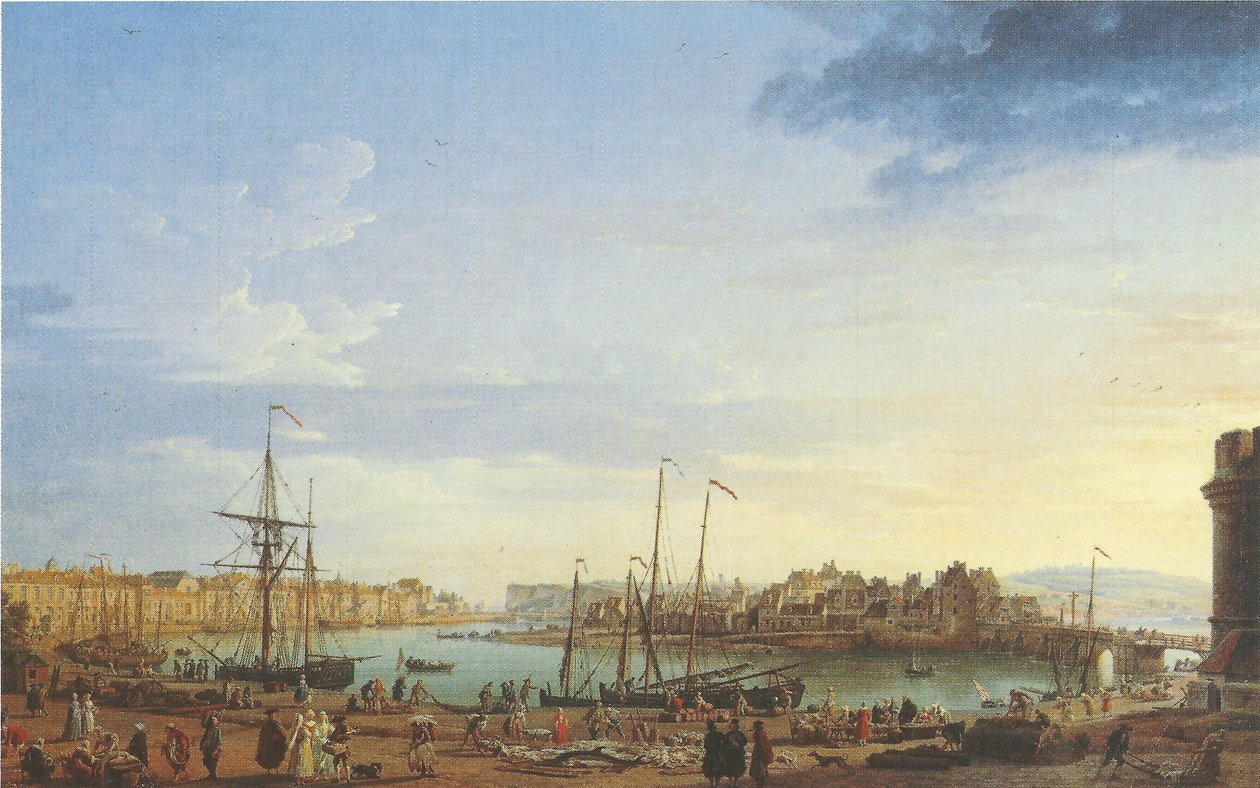 Fransk: Vue du Port de Dieppe l Dieppe Havn af Joseph Vernet