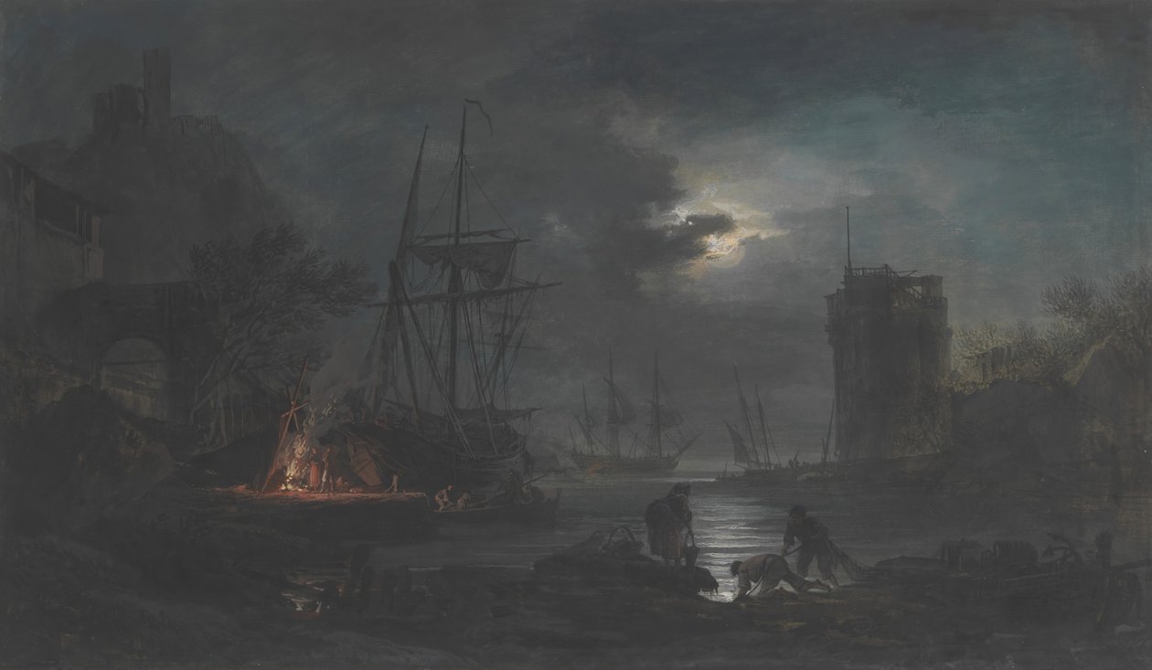 Moonlight, n.d.. af Joseph Vernet.