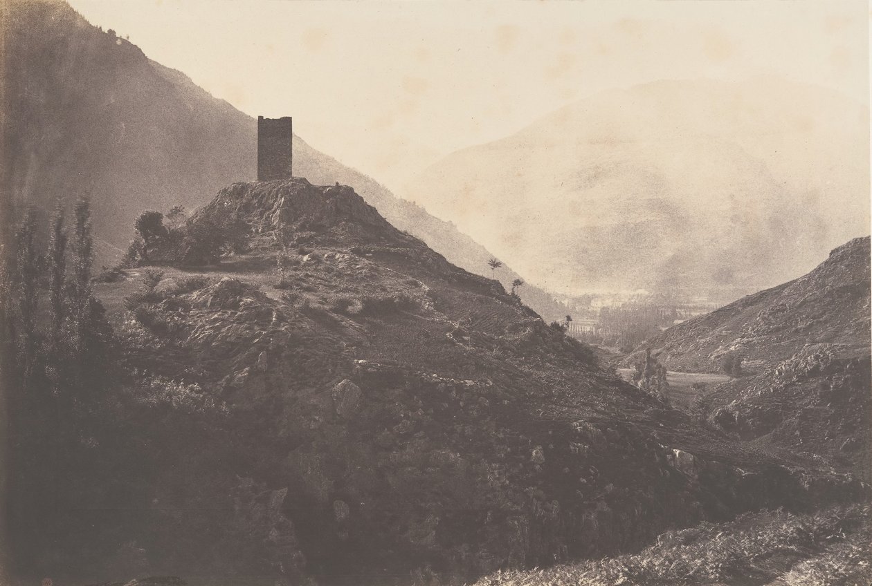 Udsigt over Luchon-dalen taget fra tårnet i Castelvieilh, 1853. af Joseph Vigier