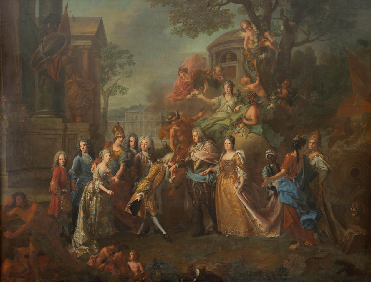 Allegori over kurfyrst Max Emanuels genforening med sin familie af Joseph Vivien