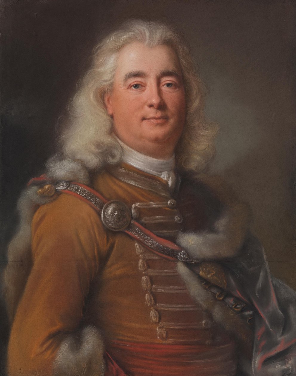 Portræt af en mand i husaruniform, måske Ladislaus Kökényesdi von Vetes (omkring 1680-1756) af Joseph Vivien