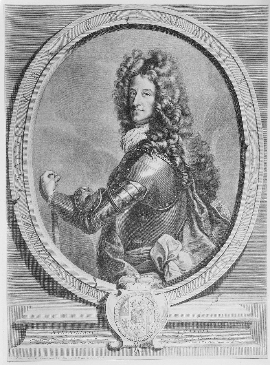 Maximilian II Emanuel, kurfyrst af Bayern, graveret af Cornelis Vermeulen (stik) af Joseph Vivien