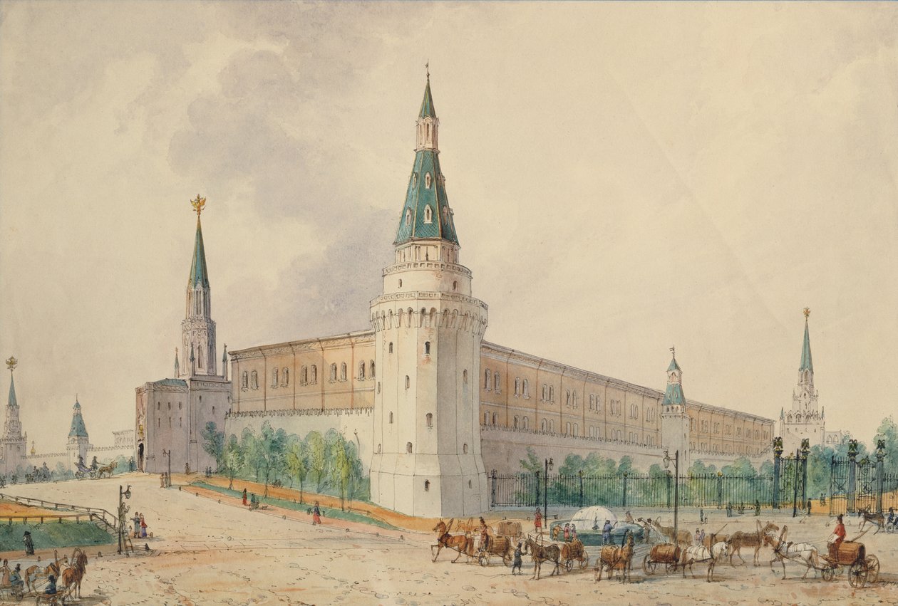 Opstandelsespladsen og Alexanderhaven i Moskva af Joseph Vivien