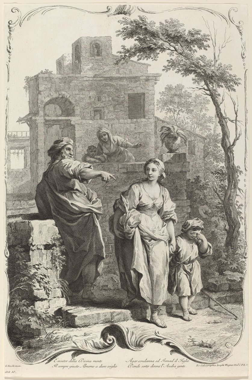 Abraham afskediger Hagar af Joseph Wagner