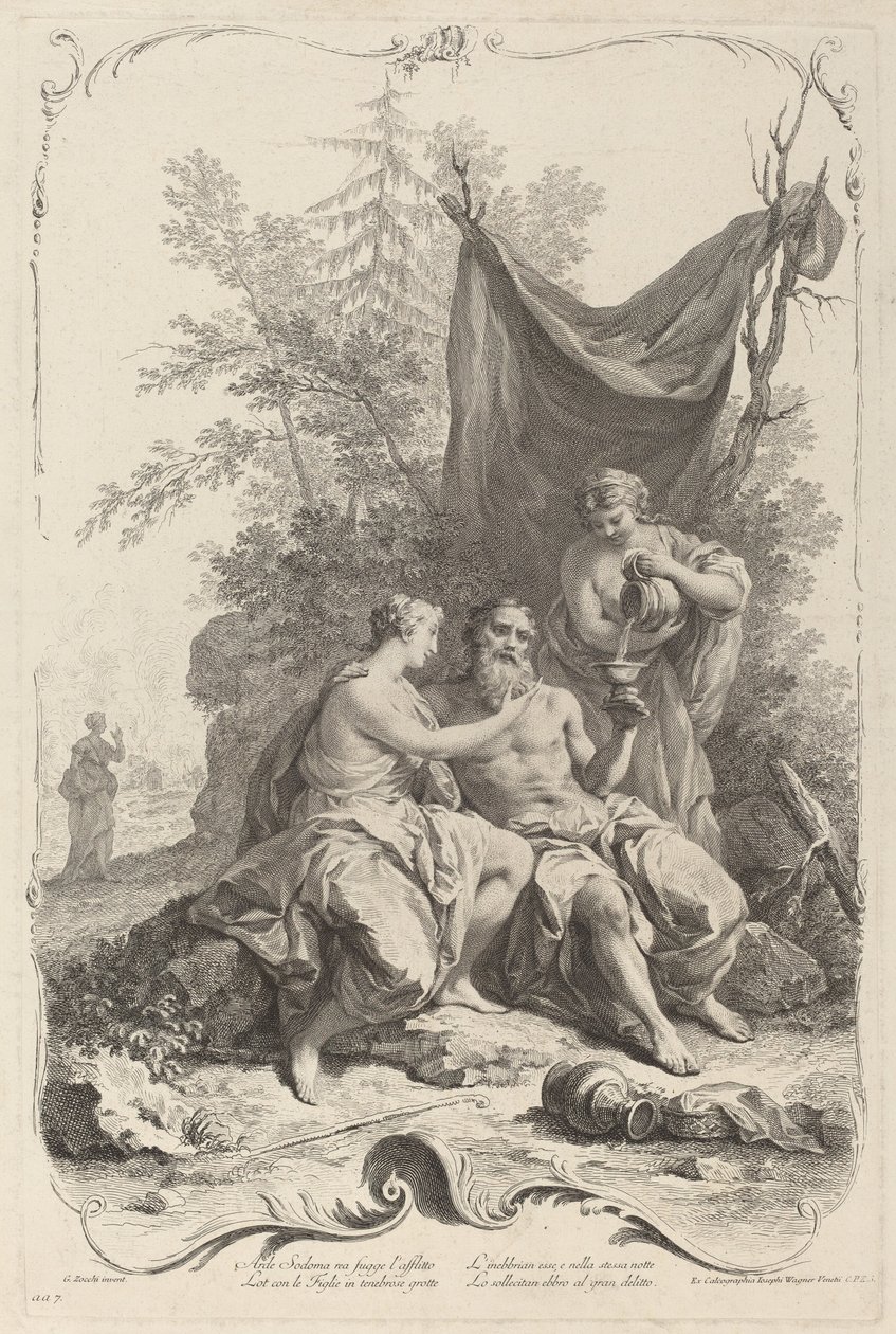 Lot og hans døtre af Joseph Wagner