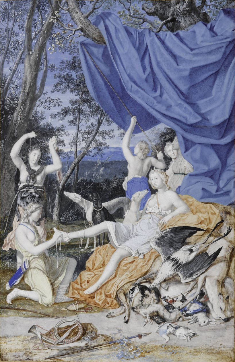 Fransk: Marie-Thérèse af Østrig som Diana af Joseph Werner the Younger