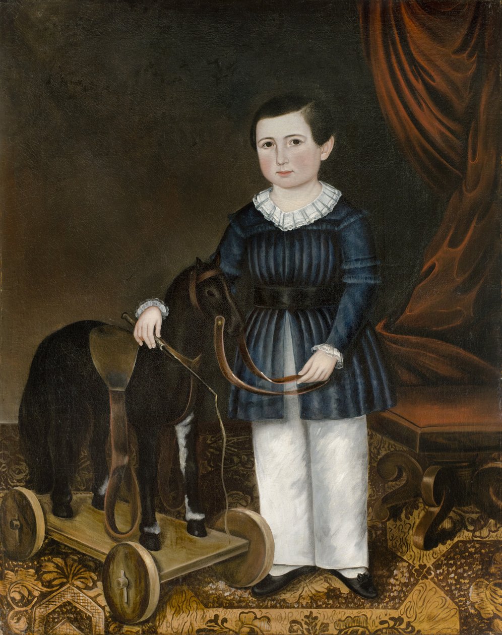 Dreng med en legetøjshest, ca. 1845 af Joseph Whiting Stock
