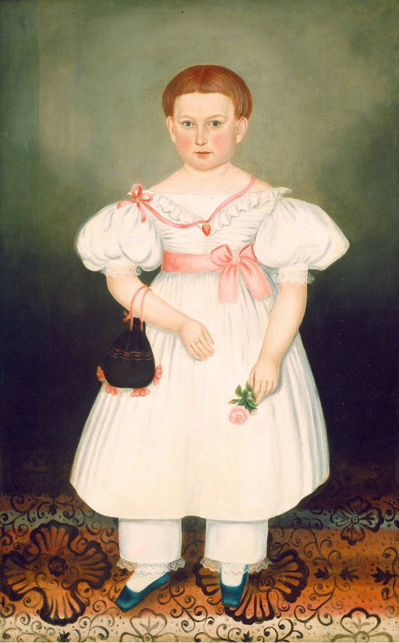 Pige med net og rose, ca. 1840. af Joseph Whiting Stock