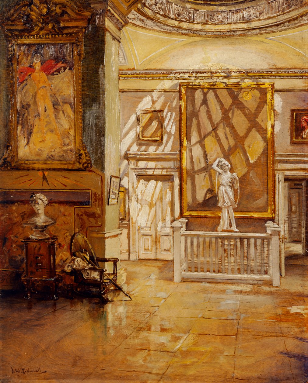 North Ante Room fra Green Velvet Room, Chiswick House (olie på lærred) af Joseph Williams Topham Vinall