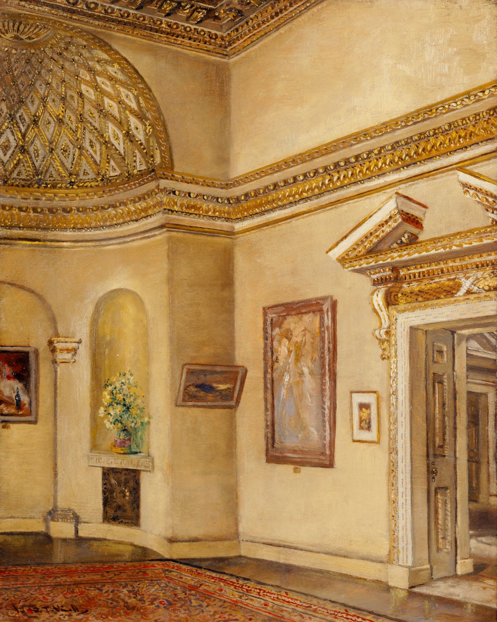 Det nordøstlige hjørne af galleriet, Chiswick House (olie på lærred) af Joseph Williams Topham Vinall