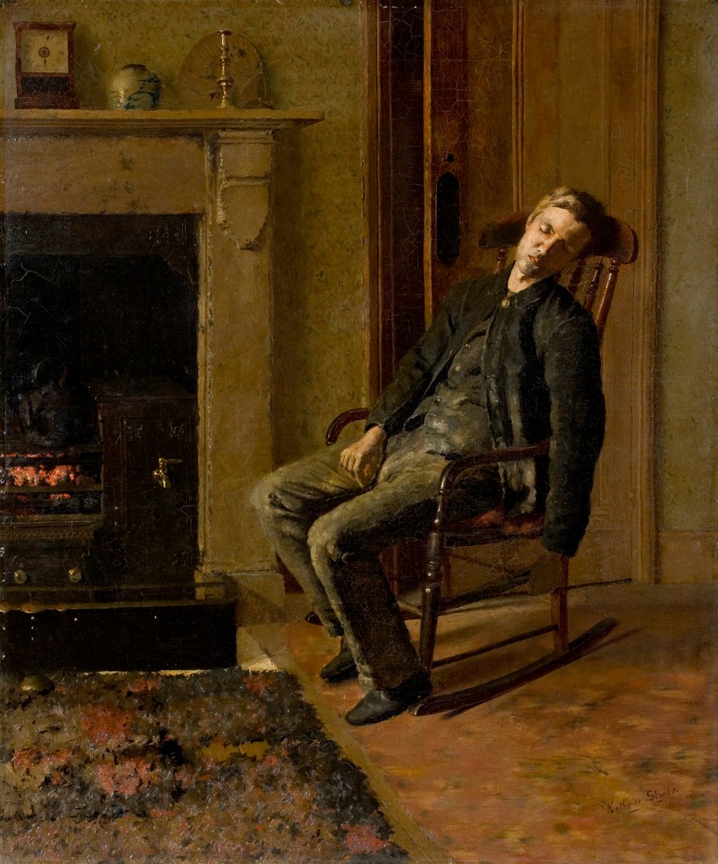 Træt (olie på lærred) af Joseph Woodhouse Stubbs